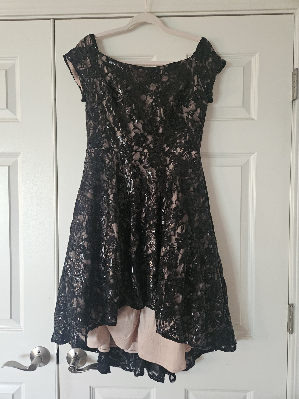 Morgan & Co. High-Low Black Lace Dress